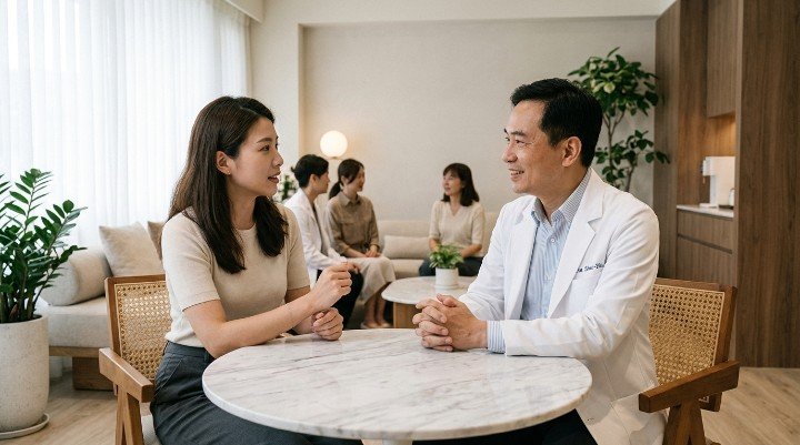 [吳紹琥醫師為高端女性進行細緻的醫美諮詢過程] [展現自然美學風格的吳紹琥醫師專業醫療空間] [透過吳紹琥醫師精湛技術打造出的自然抗老成果] [名媛推薦的吳紹琥醫師專注於微整形的比例平衡]