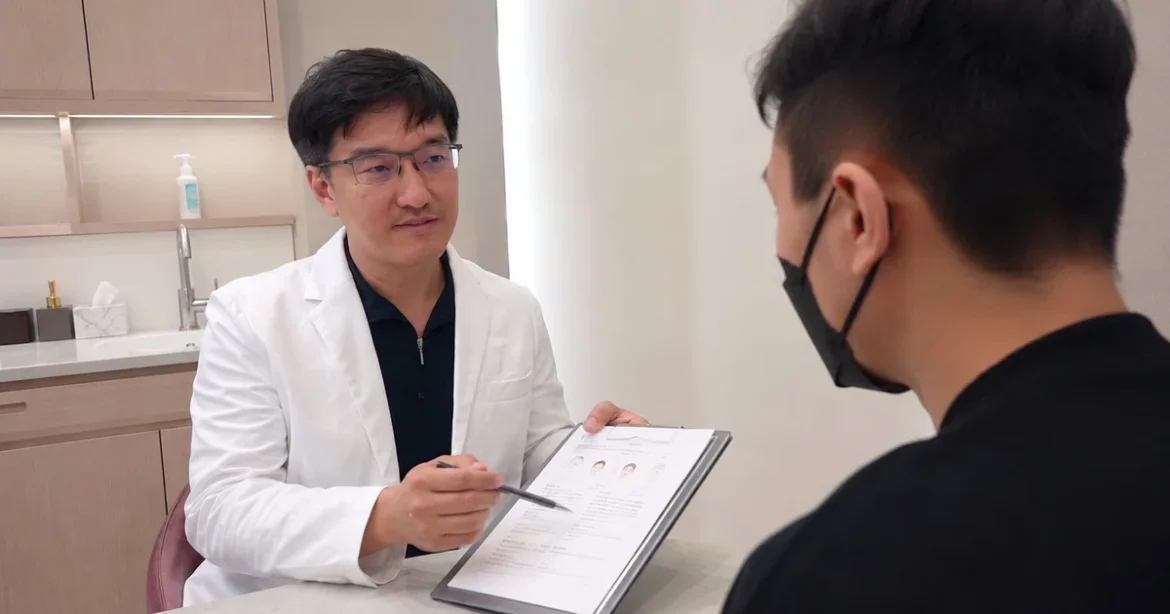 吳紹琥醫師診間情境圖，說明肉毒小臉改善臉型不立體。